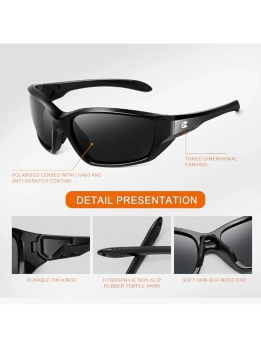 Polarized UV400 Sports Sunglasses for Men & Women - Wrap Around Goggles for